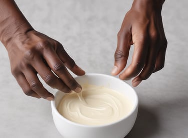 Portrait of Nel Makini smiling warmly in a softly lit, elegant cream and beige setting.