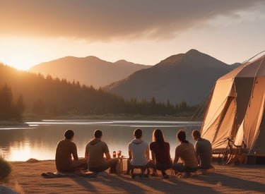 a tent pitched up in a forest