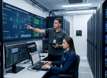 Gerenciamento de rede e backups contínuos, tanto em nuvem quanto local