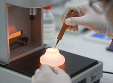 Close-up of precision-engineered powder coating application on carbon fiber UAV components.