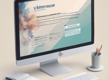 A sleek, modern website displayed on a laptop screen with vibrant colors.