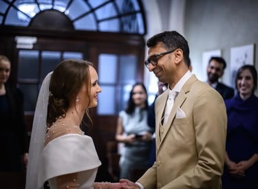 wedding couple during their ceremony