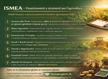 ISMEA finanziamenti agricoli e accesso alla terra analizzati da TerraExpert.it