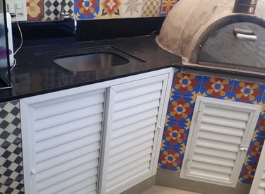 porta de alumínio para debaixo de pia