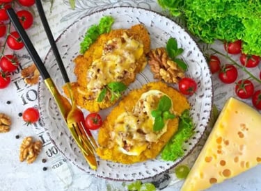 Запеченная курица с фундуком в арабском стиле.