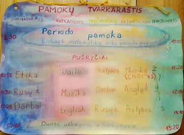 Pamokų tvarkaraštis Klaipėdos Valdorfo mokykloje