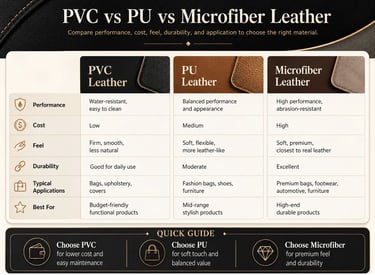 PVC vs PU vs Microfiber Leather: Which Is Right for Your Product?