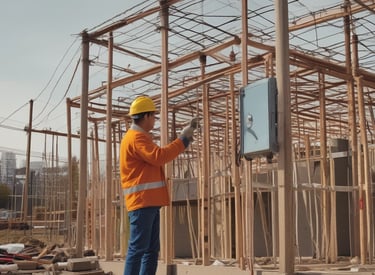 Team of skilled workers installing ventilation ducts inside a modern building.