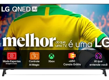 LG QNED 4K (Série 50QNED73) — Cores Puras, Portal de Games e Inteligência de Ponta