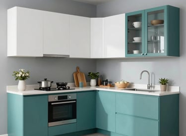 Cozy flat interior featuring warm lighting and smart storage solutions.