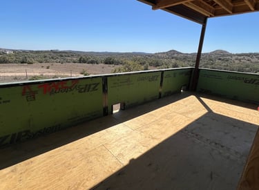 Roof terrace before applying waterproofing and 1.5" of concrete.