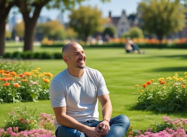 A friendly person happily managing their directory listings on a laptop at a cozy home office.