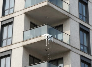 Consultant examining structural damage on a residential building.
