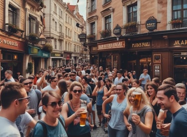 A small bakery owner happily using a tablet to manage online orders.