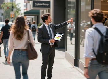 A vibrant office scene showing a team collaborating over digital marketing strategies.
