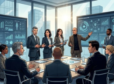 a group of business people in a meeting room for a Due Diligence PE