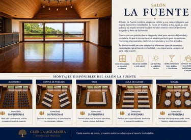 “Interior del Salón La Fuente de Club La Aguadora en Bogotá, un espacio exclusivo para eventos