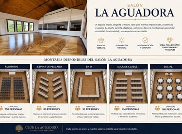Salón en Bogotá para eventos empresariales, conferencias, reuniones corporativas y celebraciones hasta 250 personas.