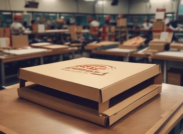 A vibrant custom-designed box with bold colors and sleek typography.