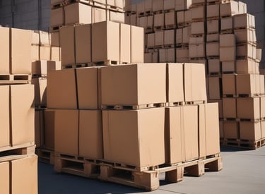 A person using a laptop to compare freight shipping rates on a bright, modern desk.