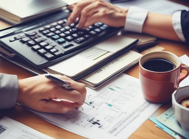 A friendly professional advising a small business owner in a bright office setting.