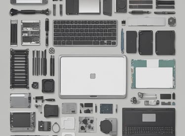 Technician repairing a computer motherboard with precision tools.