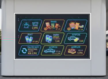 Lichtflow Media UG Shop-Display – moderne, aufmerksamkeitsstarke Präsentation für Kunden im Geschäft