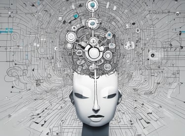 Sleek server room with advanced embedded AI hardware glowing faintly