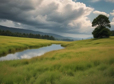 serene oak tree against calm sky