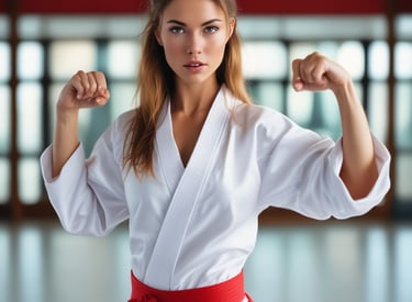 A digital portrait of a fierce female fighter with customizable armor and hairstyle.