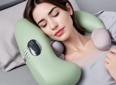 Vibrant gift box wrapped in lilac paper with golden ribbon, set on a red background