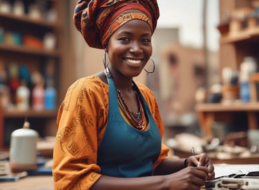 A team of local and international staff collaborating on a community development project in rural Africa.