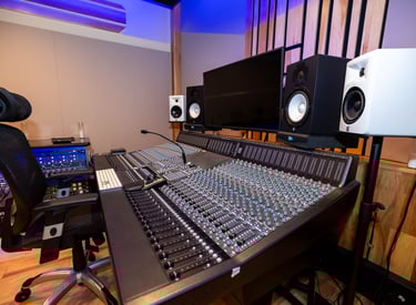Mixing console in Studio A at recording studio in Atlanta, GA