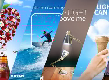 Social media campaign designs for brands featuring modern layouts and engaging visuals