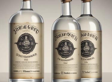 A chilled bottle of organic vodka surrounded by fresh grains and herbs, emphasizing its natural ingredients.