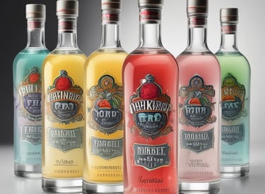 A premium vodka bottle with elegant gold accents, set against a dark, moody background.