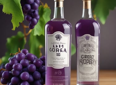 A premium vodka bottle with elegant gold accents, set against a dark, moody background.