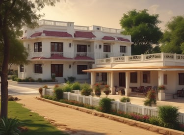 Front view of the PVS Lakshmi Nilayam residential building under construction