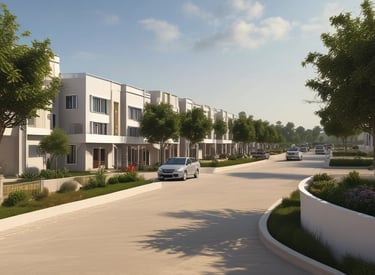 Aerial shot of the PVS Dream Homes site with foundation work in progress