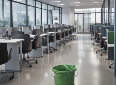 An empty conference room ready for meetings.