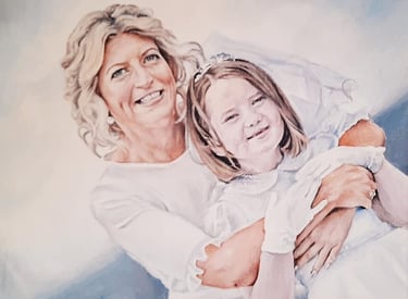 Original acrylic painting of a woman and child by Jen Manning artist