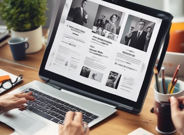 A focused team brainstorming ad strategies around a table with charts and laptops.