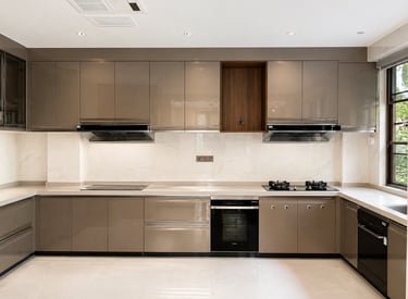 Luxury champagne kitchen cabinet design for modern apartment