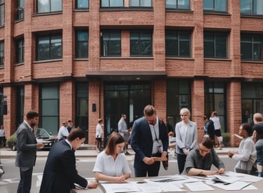 A spacious industrial warehouse with high ceilings and loading docks.