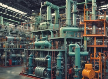 Stacks of chemical barrels neatly arranged in a warehouse ready for export.