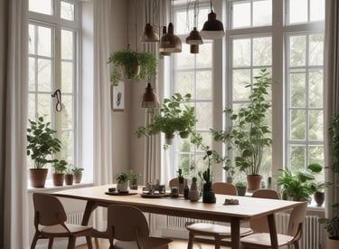 A cozy room filled with warm textures and eclectic decor representing bohemian chic style.