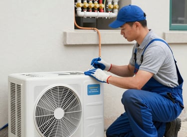 Hiring manager reviewing candidate profiles on a laptop.