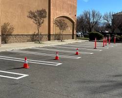 freshly striped parking lot Blue Springs Mo