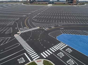 freshly striped and sealed lot in Kansas City Mo
