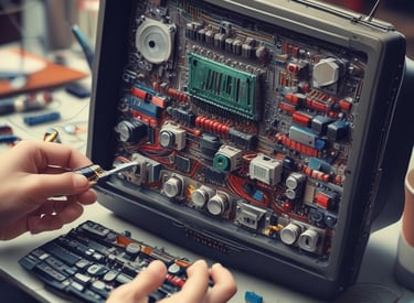 Clean, professional setup showing recovered circuit boards and metallic components ready for reuse.